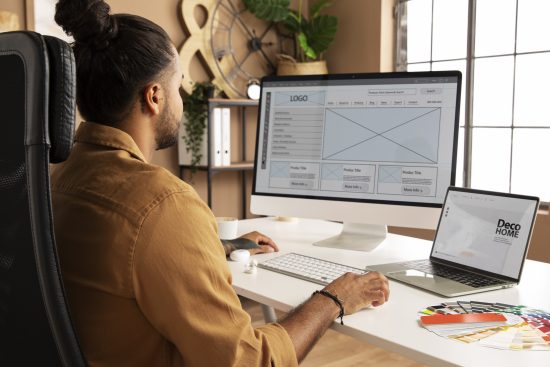 Diseñador creando una Landing Pages en WordPress