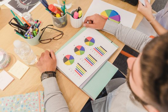 Equipo de marketing analizando investigación de mercados